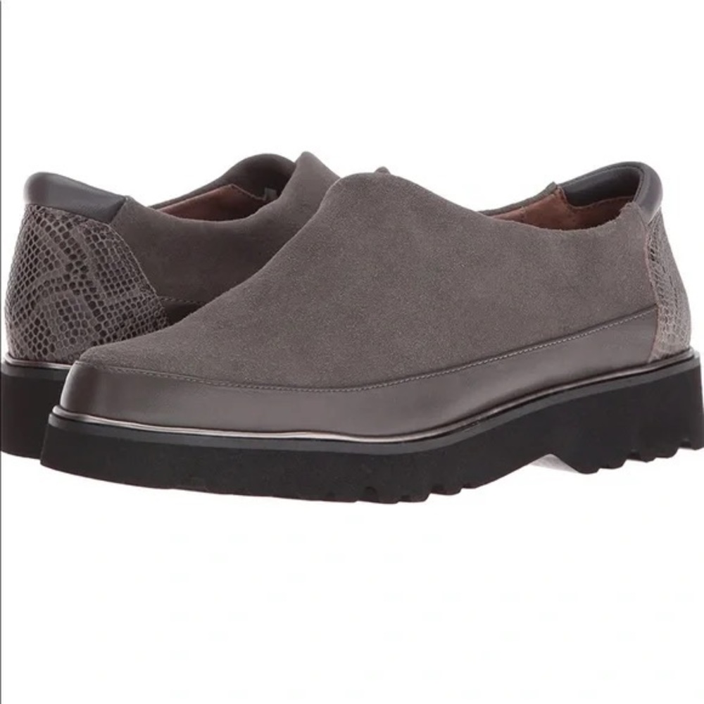 Donald Pliner Carly Grey Suede Slip On Loafer 9